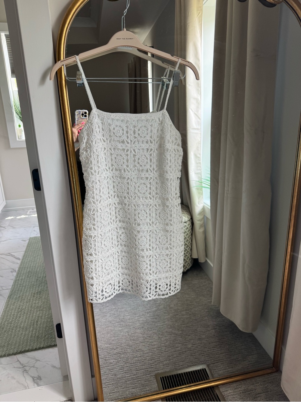 Zara White Crochet Lace Mini Dress